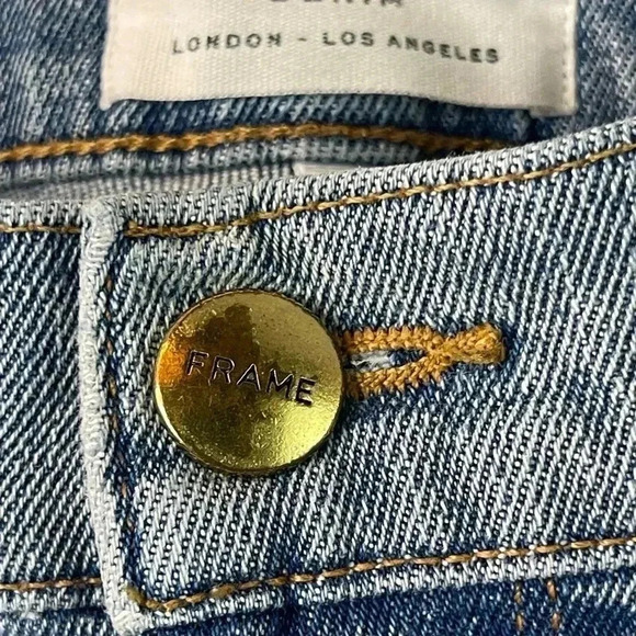 FRAME Denim Le Boy Size 29 Jeans Distressed MCLANE Cotton Stretch Mid Rise - Picture 4 of 9